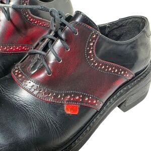 VINTAGE Y2K KICKERS LEATHER BROGUE OXFORD SHOES BLACK & OXBLOOD SZ 7.5
